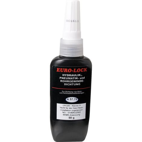 Joint pour tuyaux et filetages résistance moyenne - DVGW EURO-LOCK A 57.70, flacon doseur 50 g