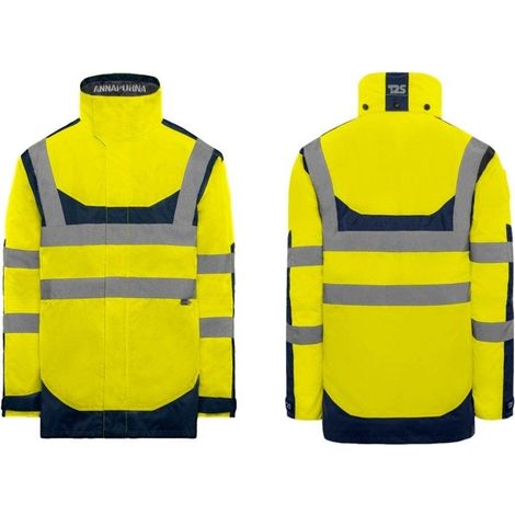 Parka HV polyester mixte Annapurna jaune / marine-PARKAANAP9JMS + GILAFANNAP2JMS - T2S