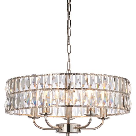 Endon Clifton Plafonnier suspendu à 5 bras multiples, nickel brillant