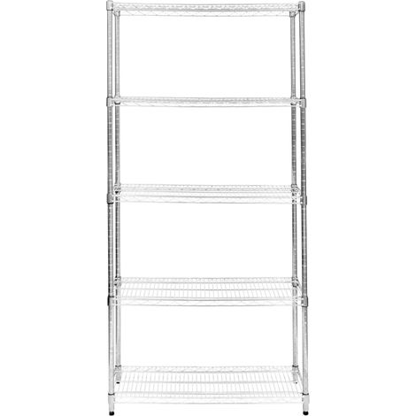 Etagère en Fil d'Acier Chromé 1000KG - 35 x 90 x 180cm 5 Niveaux Ajustables (1/5)