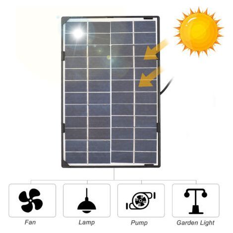 6W 12V Solarpanel, IP65 wasserdicht, aus polykristallinem Silizium, mit 3 Meter Kabel, faltbarem Ständer, geeignet für Notbeleuchtung und elektrische Ventilatoren. (1/5)
