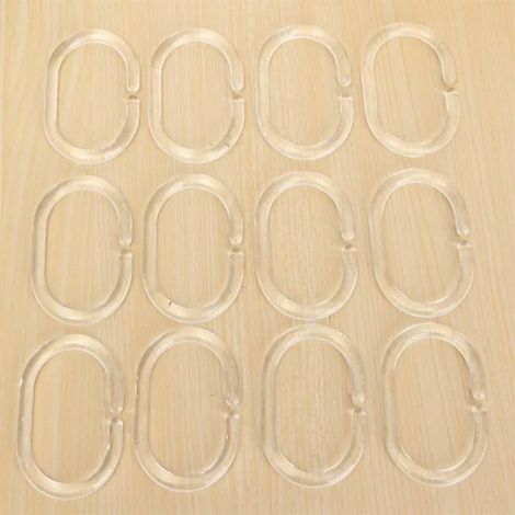 12 pièces en plastique C Type rideau de douche crochet cintre anneau bain drapé boucle Clip glisse pratique remplacement salle de bain accessoires