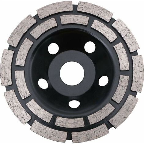 Disque Diamant, Diamant à Meuler Béton 125 x 22,2 mm Double Rangée, Meule Diamantée Universelle pour Poncer Béton, Pierre, Granit Chape, Maçonnerie, Usage Universel (1/5)