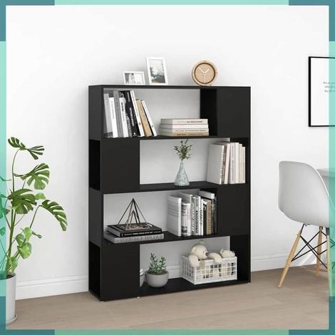 809189 Bibliothèque/Séparateur de pièce Noir 100x24x124 cm (1/5)