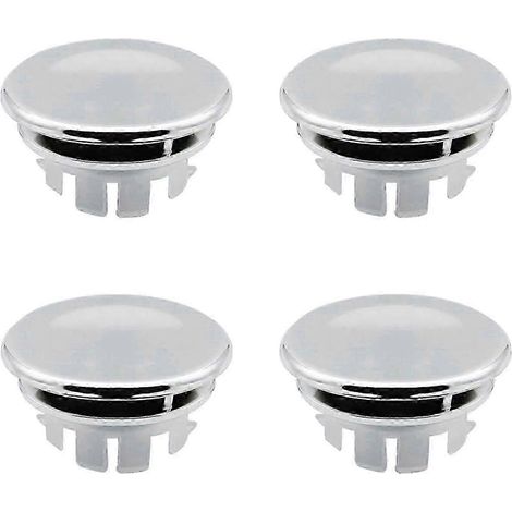 Bouchon de remplacement pour trop-plein d'évier de cuisine/salle de bain, trou rond - Pièces de rechange pour une insertion correcte (4 pièces) (1/5)