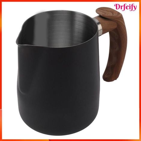 Tasse à mousser - AKOZON - Noir Mat 600ml - Acier inoxydable 304 - Bec pointu - Échelle intérieure (1/5)