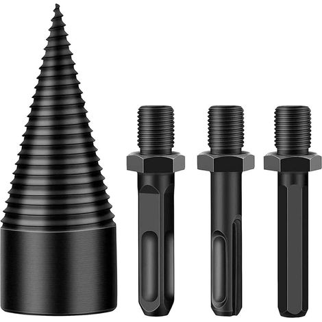 Foret Fendeur De Bois - 42 mm - Pour Perceuse Electrique - Conique A Vis - Avec Tige Hexagonale Et 2 Poignees - 1 Unite