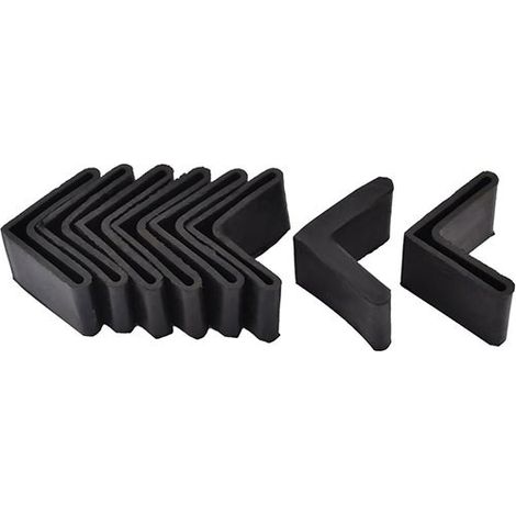 40 x 40 mm Noir 8pcs Casquette Pieds Chaise Angle Fer Forme L Patin Meuble Table Embout Capouchon Cornière Protection en Caoutchouc (1/5)