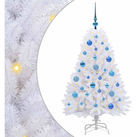 Sapin de Noël Artificiel à Branches Articulées Blanc 120 cm CFW228919 (1/5)