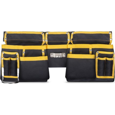 Ceinture porte-outils électricien en toile Oxford épaisse, résistante à l'usure, bandoulière réglable, pochette de travail (1/5)