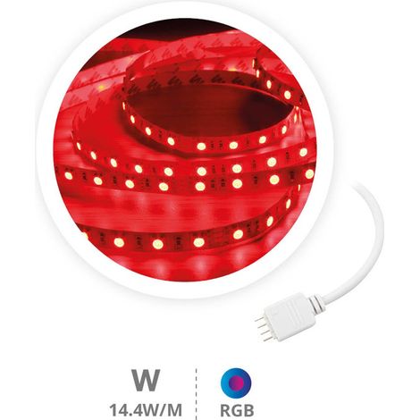 Rollo 5M tira LED 14,4W/M RGB IP44 24V (1/3)