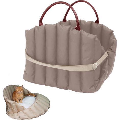 Siège auto pour chien, sac de transport antidérapant, élégant, pour l'intérieur et l'extérieur, 5 kg, marron (1/5)