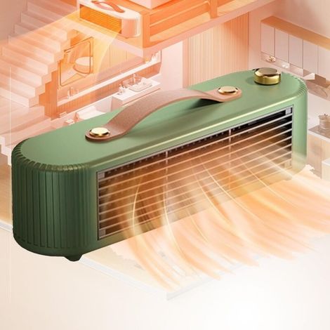 Radiateur électrique, 800 W, avec cycle de chauffage à 360°, protection contre la surchauffe et le basculement (1/4)