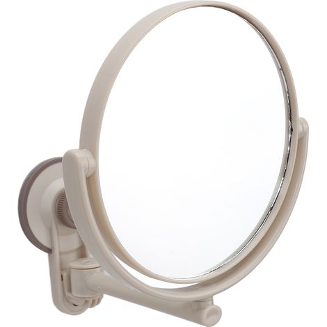 Miroir de Maquillage 1X/2X Grossissement Portable Double Face Fixation Murale Rond Pliable Rotatif Miroir de Beauté Coiffeuse (1/5)