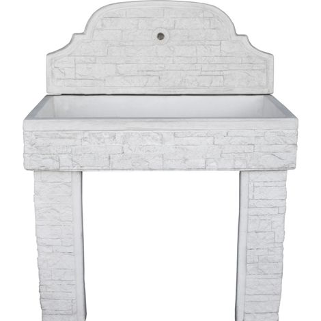 Pilozza lavabo serie muraglietto 100 x 50 x h.20 cm completa piedi frontalino