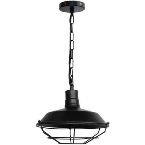 royaluxe- Lampe À Suspension Vintage Suspension Lustre Rétro Lustre En Fer Métallique Suspension Luminaire Antique Noire 26CM (1/5)