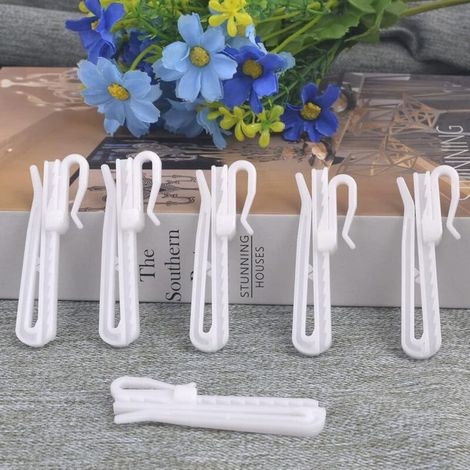 Bardusch - Lot de 30 crochets réglables en plastique résistant pour rideaux plissés (70 mm) (1/4)