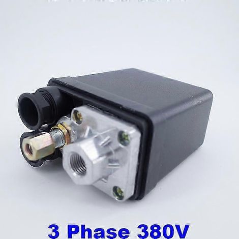 Pressostat/vanne de régulation de haute qualité pour compresseur d'air triphasé 175 psi (10 bar), 380 V, 20 A - 1 orifice - Plage de pression : 6-8 bar (1/4)