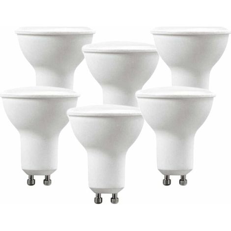 Filiyano-Ampoule LED GU10 5W 220V 400 lumens, angle de 120 degrés, diffuseur opale, 6000k (X6, blanc froid) [Classe énergétique A++] (1/4)