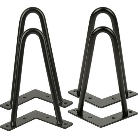Set of 4 20cm Simple Wrought Iron Metal Table Leg Brackets for Industrial Design Tables (1/5)