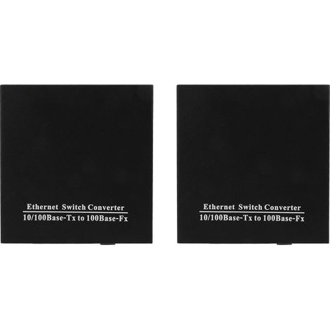 Émetteur-récepteur à fibre optique 1 fibre 8 électrodes électriques 100M, convertisseur optoélectronique monofibre de qualité télécom côté AB, prise UE 100-240V. (1/5)