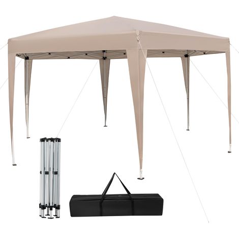 COSTWAY Gazebo Pop-Up Pieghevole 4 x 3,5 m, Gazebo da Giardino Impermeabile, Regolabile in Altezza, Tenda da Giardino con Borsa di Trasporto, per Campeggio e Feste (1/5)