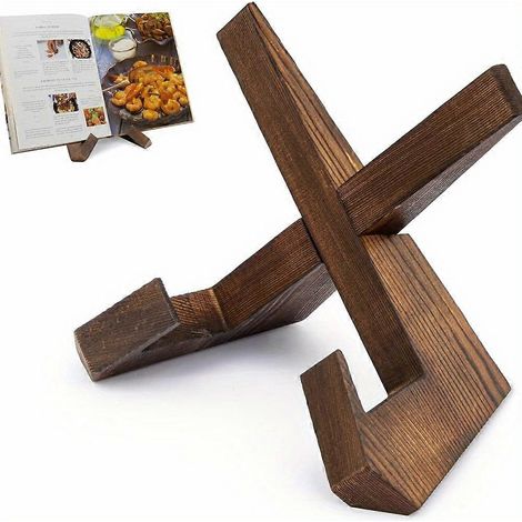 Support en bois pour livres de recettes, présentoirs photo, supports pour tablettes et iPads, chevalet de table, porte-livres de cuisine, accessoire de cuisine décoratif (1/4)
