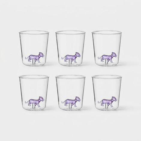 Set de 6 verres en verre design Panthère (1/3)