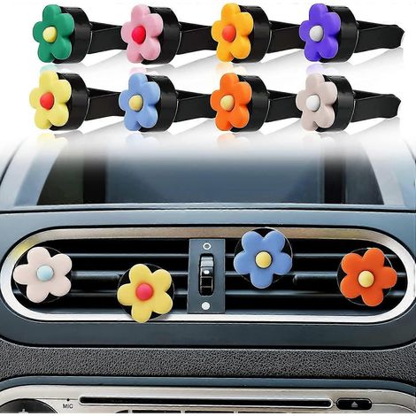 Clips pour grilles d'aération de voiture, en forme de fleur, pour désodoriser l'intérieur de votre voiture ou de votre maison (bleu, vert). (1/5)