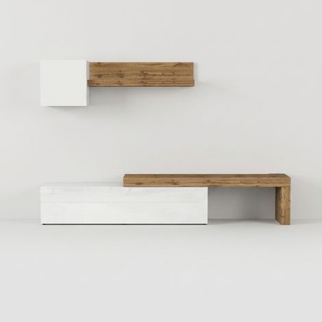 Moderne Wohnwand fürs Wohnzimmer Chronos Nr. 22 - Weiß (1/5)