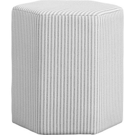 Harbour Thin Stripe Stool - Cotton Blend - L42 x W38.5 x H45.5 cm - Grey - Fully Assembled