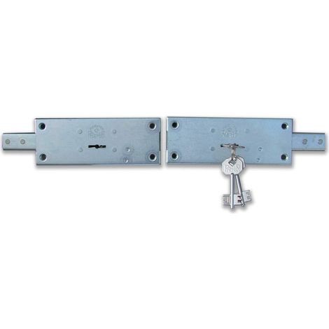 Serrures latérales jumelées pour volets roulants Art. 0733.0 avec verrou à une refoulement. Boîte mm 155 x 55