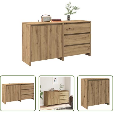 vidaXL Eiche - 2-tlg. Sideboard Artisan-Eiche Holzwerkstoff (1/5)