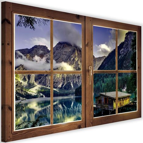 Tableau fenêtre, paysage de montagne - 90 x 60 cm (1/5)