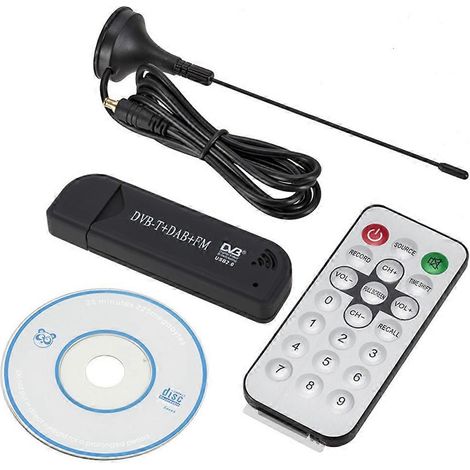 Récepteur tuner TV numérique USB 2.0 DVB-T SDR+DAB+FM, clé TV SDR RTL2832U+ FC0012 (1/5)