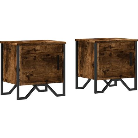 Maison Exclusive - Nachttische 2 Stk. Räuchereiche 40x30x40 cm Ho