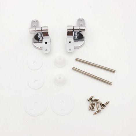 Set mit 2 Scharnieren aus Zinklegierung für Toilettensitze, inklusive Schrauben, robust für Hotels und Badezimmer. (1/5)