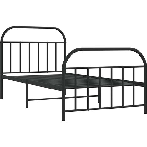 Estructura cama sin colchón con estribo metal negro 100x200 cm vidaXL (1/4)