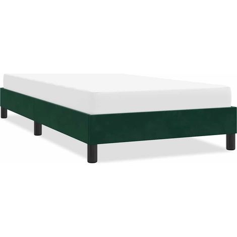 Bettgestell ohne Matratze Dunkelgrün 100x220 cm Samt