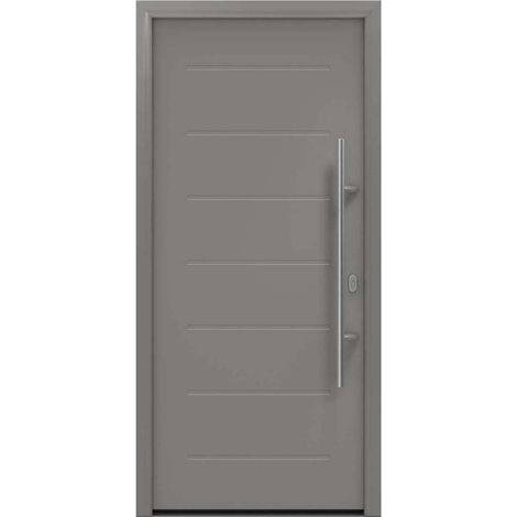 Hörmann Ecostar Haustür "ISOPRO IP 015", graualuminium matt (RAL 9007), 110 x 210 cm (B x H), DIN Rechts