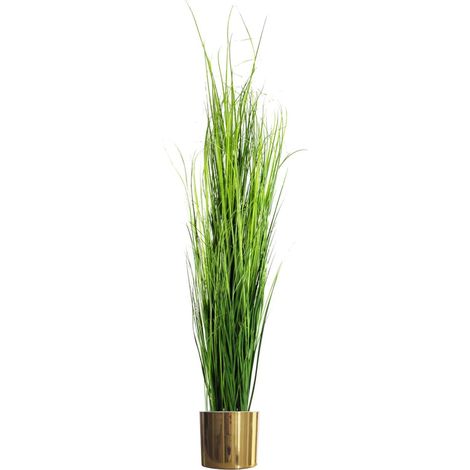 130cm Artificial Onion Grass Plant with Gold Metal Planter (1/5)