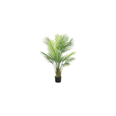 Künstliche Zimmerpflanze, 120 cm, künstliche Palme mit Kunststofftopf und Beflockung, grün