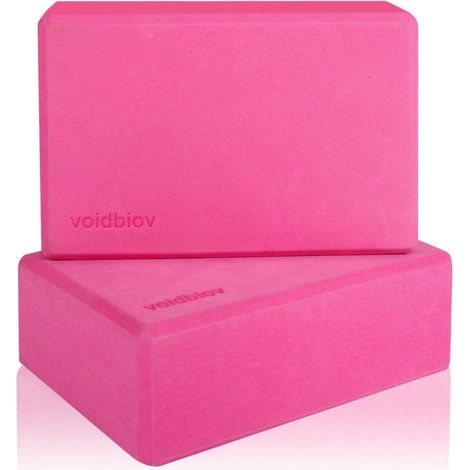 Yoga Blöcke 2er Set 9x6x3 EVA Schaumstoff rutschfest Pink (1/5)