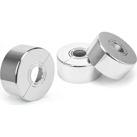 3 Pièces Rosace Robinet, Rosace Mitigeur Douche, 3 Tailles en 1, Cache Tuyau Radiateur Convient pour Diamètre de 20MM / 25MM / 33MM, Utilisé pour Décoration de Robinets (1/4)