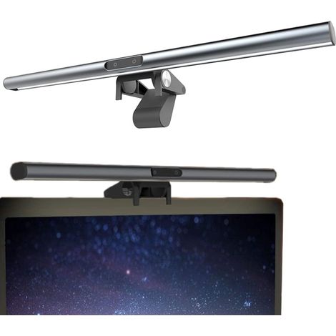 Lampe de moniteur d'ordinateur à intensité automatique de 40 cm pour le soin des yeux, lampe de travail LED de lecture électronique avec réglage en continu, contrôle tactile, pas (1/5)