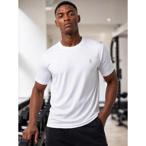 Camiseta de entrenamiento blanca para hombre Jigga Sport, talla L (1/5)