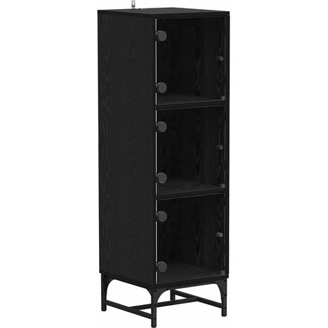 Buffet,Bahut,Haut Armoire Chêne noir 35 x 37 x 117 cm Bois d'ingénierie CFW47577 (1/5)