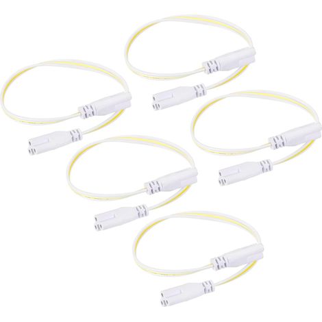 Lampe Connexion Fil pour T4 T5 T8 LED Tube, 30cm 3 Broche Double Terminal Lumiere Liaison Cordons Rallonge Câble Paquet de 5 (1/5)