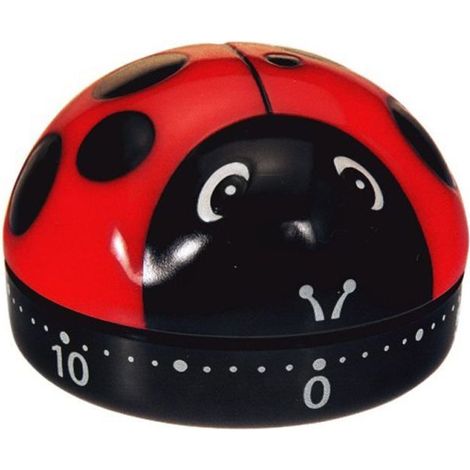 Minuteur mécanique de 60 minutes - Coccinelle rouge