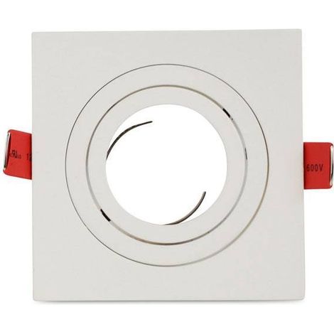 Collerette carrée orientable à encastre pour ampoule LED GU10 - Blanc (1/4)